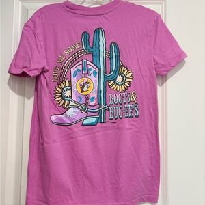 Pink Graphic Tee with Sunflower Buc-ee’s